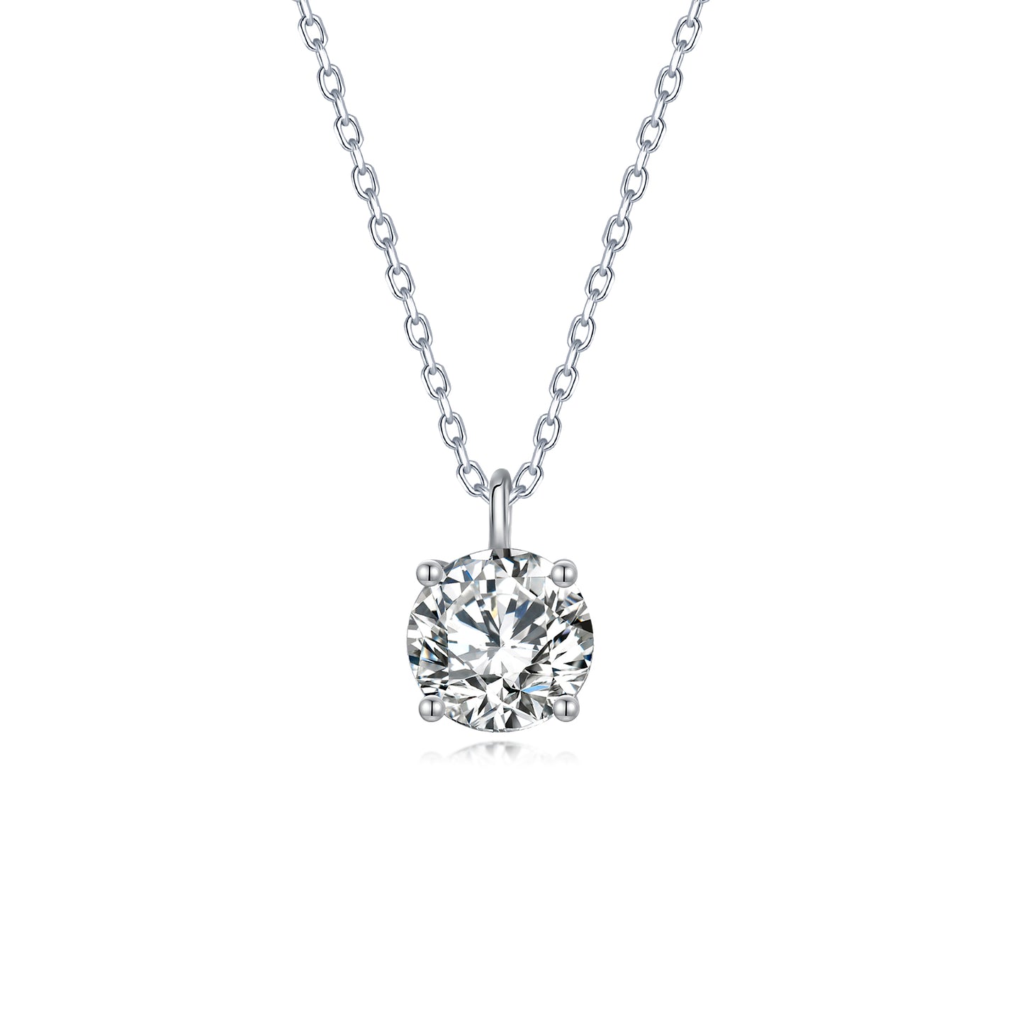 PureVivid Classic Lab Dimond Necklace 1.06 CT D/VS1 14K White Gold