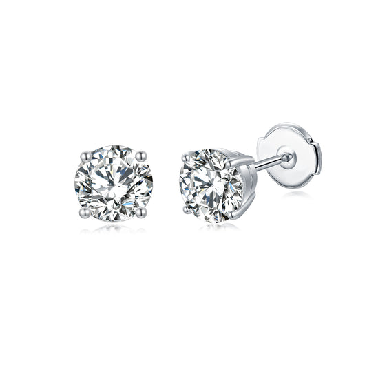 PureVivid Classic Lab Diamond Studs 1.00CT each D/VS1 14K White Gold