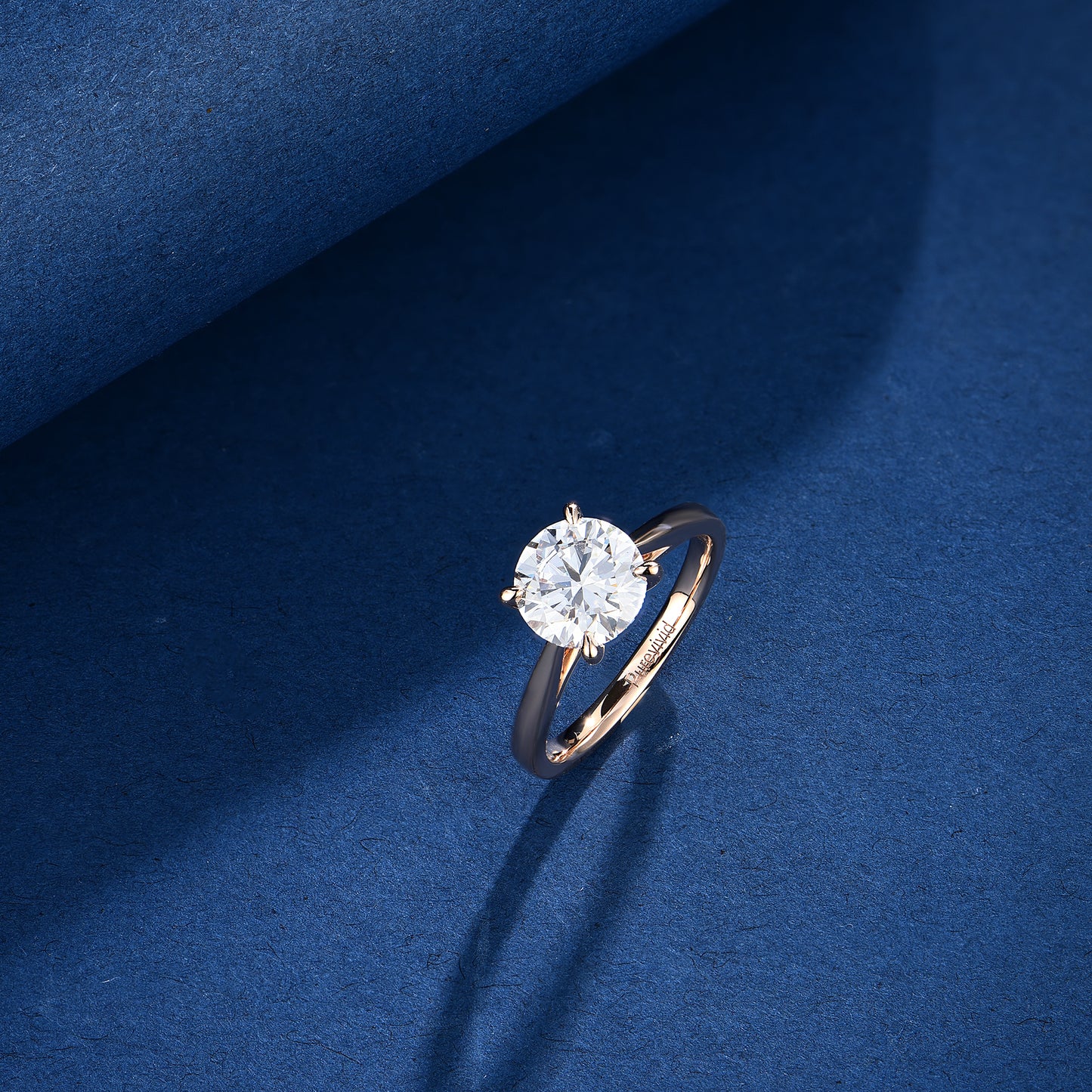 PureVivid Classic Lab Dimond Ring 2.00 CT each E/VS1 18K Rose Gold