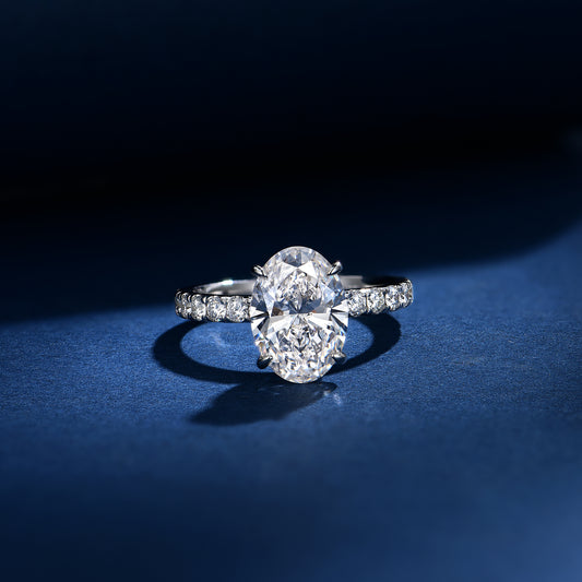 PureVivid Classic Lab Diamond Ring 3.02 CT F/VS1 18K White Gold
