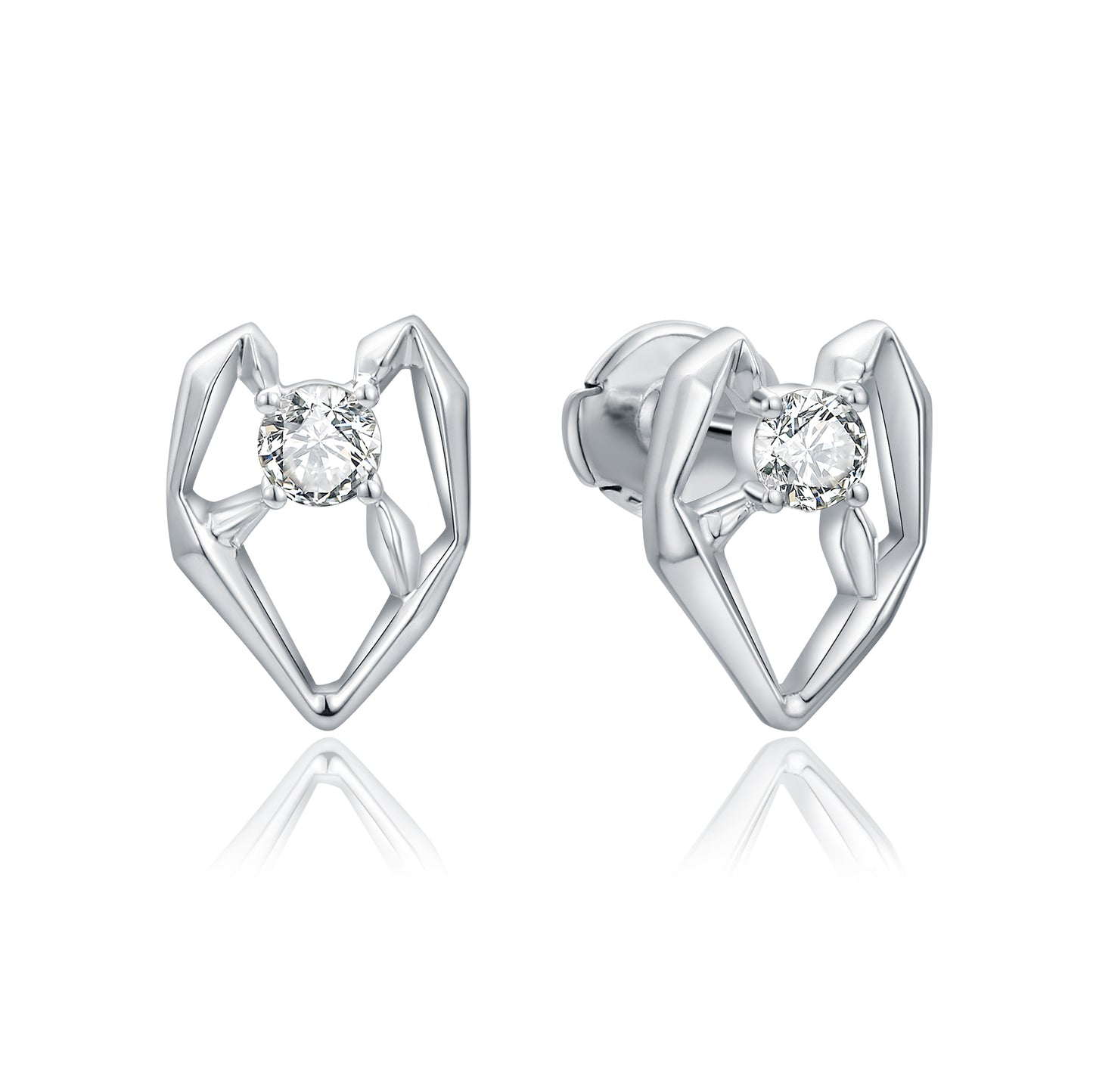 PureVivid True to the Heart Collection Studs Platinum 950