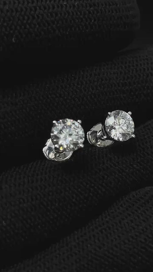 PureVivid Classic Lab Diamond Studs 1.00CT each D/VS1 14K White Gold