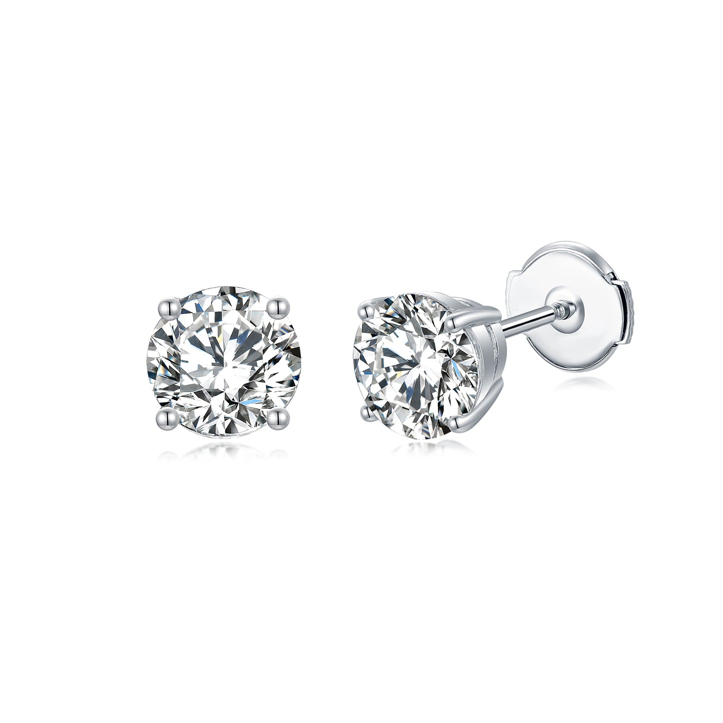 PureVivid Classic Lab Dimond Studs 1.00CT each D/VS1 14K White Gold