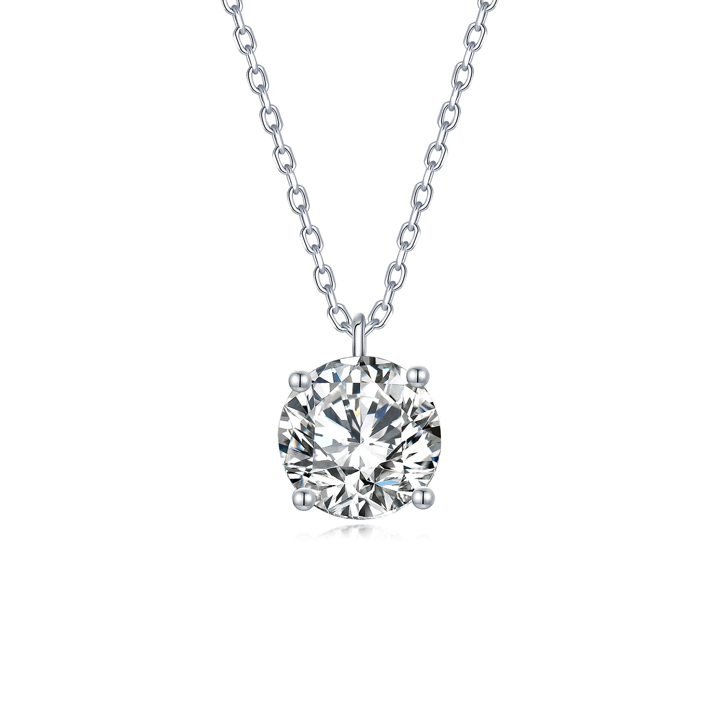 PureVivid Classic Lab Dimond Necklace 3.20 CT D/VS1 18K White Gold