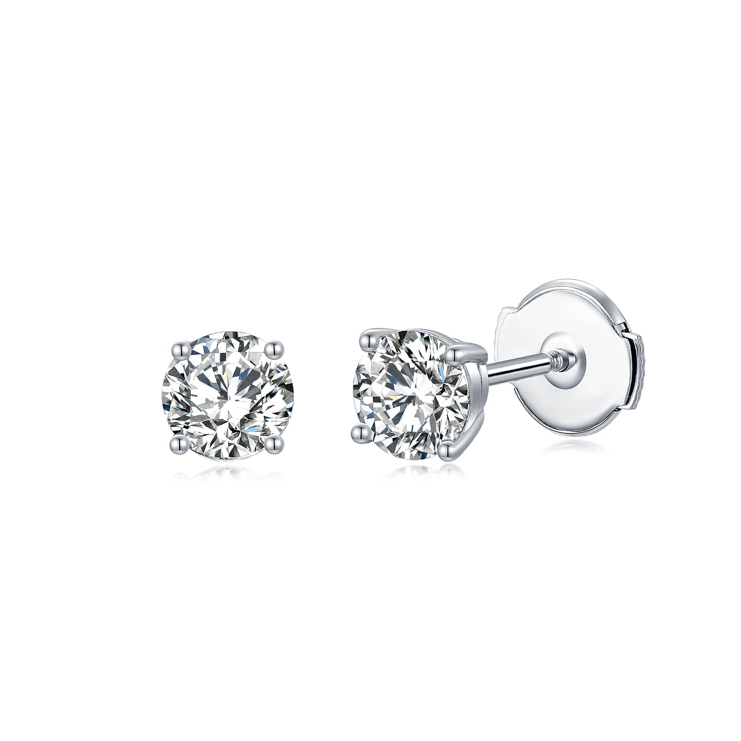 PureVivid Classic Lab Dimond Studs 0.5 CT each D/VS1 14K White Gold