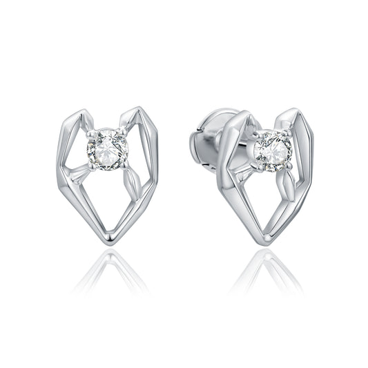 PureVivid True to the Heart Collection Studs Platinum 950